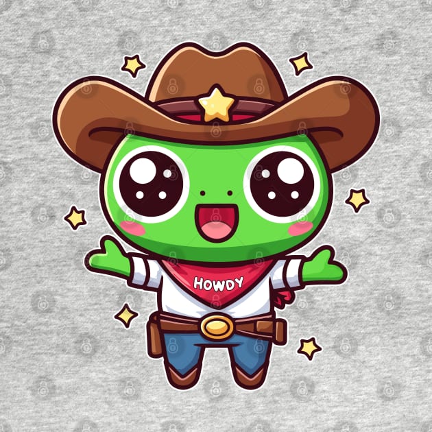 Kawaii Cowboy Frog Funny Country Toad Lover by Cuteness Klub